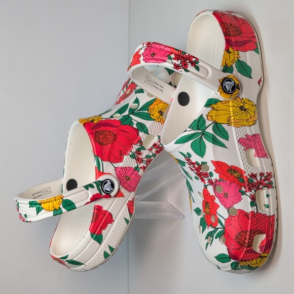 Crocs classic baya printed floral graphic unisex clog women's size 9 / men's 7 - Picture 6 of 14